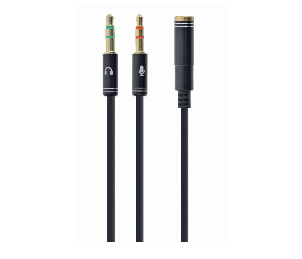 GEMBIRD Adapter audio 4PIN do 2x3.5mm mini Jack męski, czarny CCA-418M - 1351661 - zdjęcie